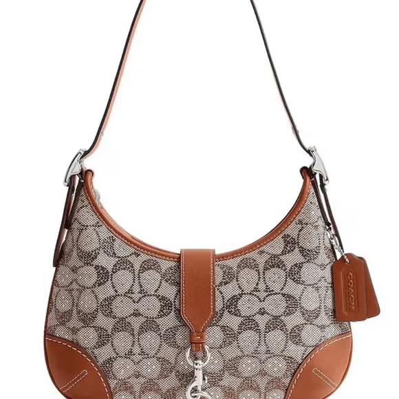 Original Hamptons Medium Crystal Signature Jacquard Hobo Bag